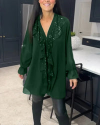 Ksenia – Elegante Damenbluse mit Volantdetail