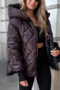 Nadia - Gestepptе Jacke in Weinrot