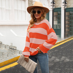 Julietta -Gestreifter Pullover in Blush