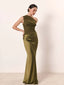 Amber - One-Shoulder-Satin-Maxikleid