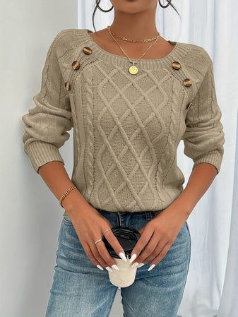 Bella – Zopfmuster-Strickpullover