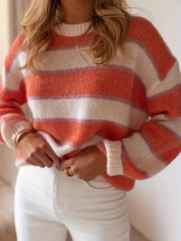 Julietta -Gestreifter Pullover in Blush